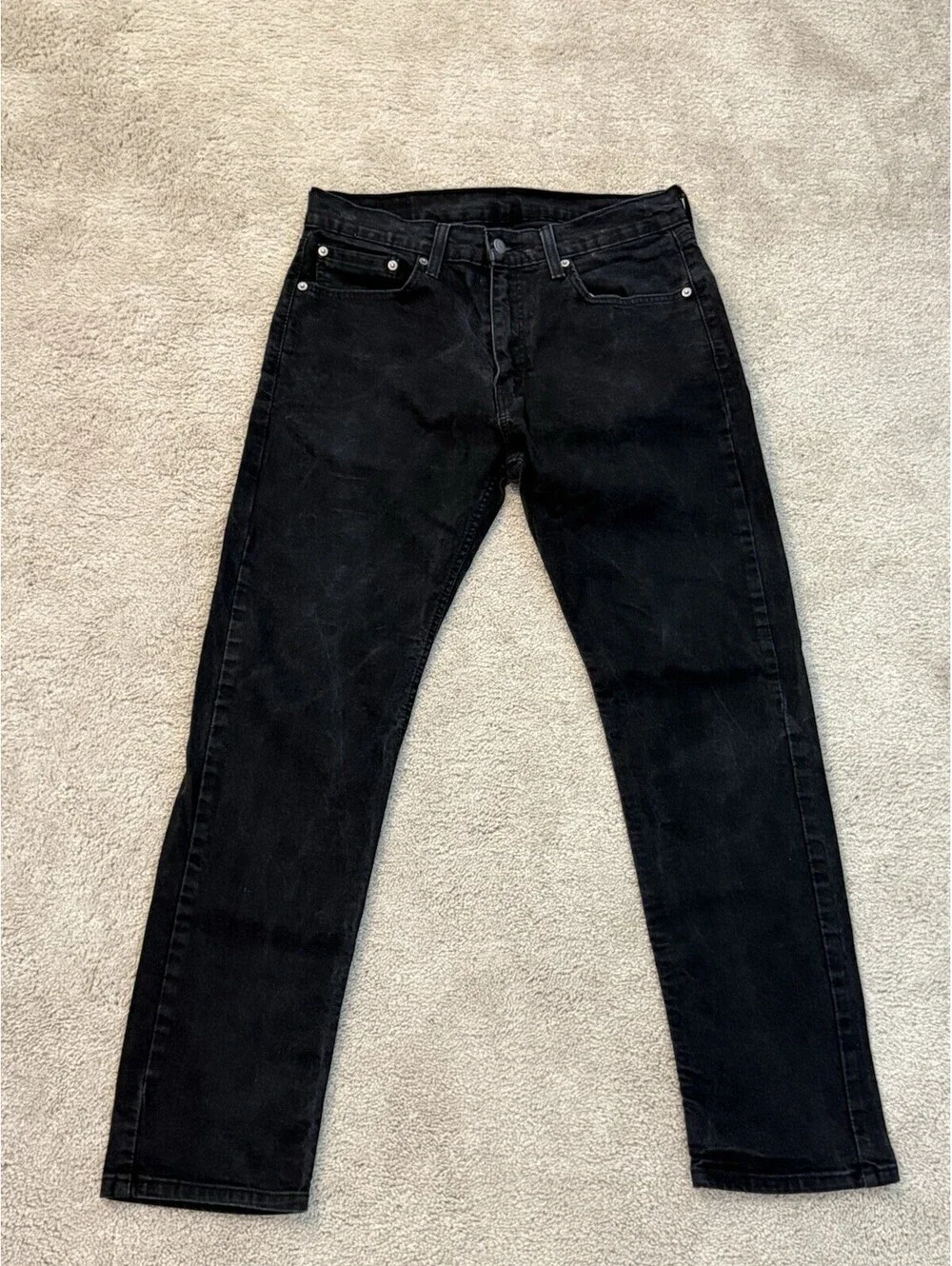 Levi’s 502 Regular Taper Jeans Men’s W33 L32 Black Stretch Denim Pants